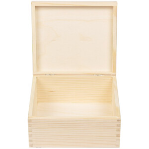 Holzbox mit Deckel, Geschenkkiste Klappdeckel 18 x 16 x 9 cm