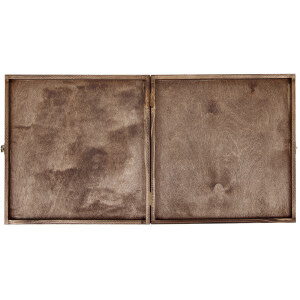 Holzkiste mit Klappdeckel 35 x 35 x 3,5 cm in Eiche Dunkel