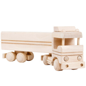 Holz-Truck als Sparbüchse, Holzspielzeug, 29 × 7 × 11 cm
