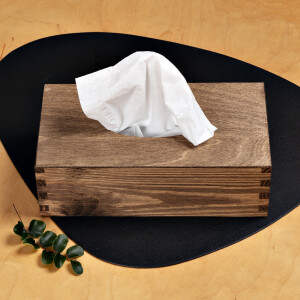 Kosmetiktuchspender aus Holz, Einfüllung von unten, 26 × 14 × 9 cm