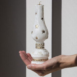 Weihnachtskerze als Lampe aus Wachs, Geschenkkerze,...