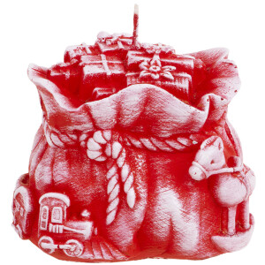 Weihnachtskerze als Geschenk aus Wachs, Nikolaus-Sack aus...