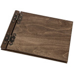 Holzalbum mit 25 schwarz, geprägte Kartonseiten, Holzbuch