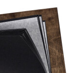 Holzalbum mit 25 schwarz, geprägte Kartonseiten, Holzbuch