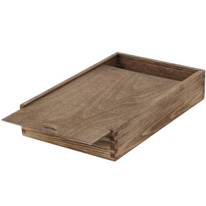Kiste aus Holz mit Schiebedeckel und 2 Fächern,...