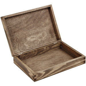 Flache kleine Holzkiste, Holzbox Eiche dunkel 24 x 17 x...