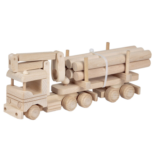 Holz-Lkw mit Kran, Holzspielzeug, Kinderspielzeug, 32 × 9 × 15 cm