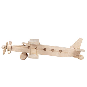 Doppeldecker Holzflugzeug, Holzspielzeug 34 x 20 x 8 cm