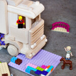 Spielzeugauto aus Holz Sandkasten LKW, Holzauto 48 x 12 x 19 cm