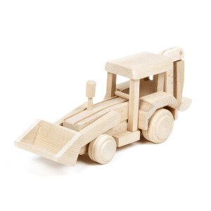 Bagger aus Holz, Radlader Holzspielzeug,...