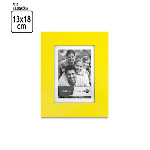 Fotorahmen 13 × 18 cm, gelber Bilderrahmen, Stand- und Wandrahmen