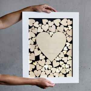Großes Holzherz mit Fädelloch, 10 × 10 cm, Holz-Herzen