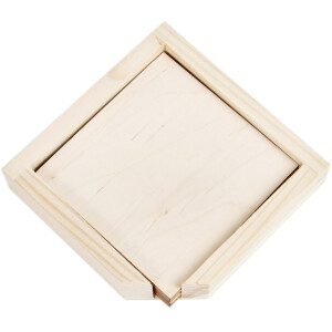 Glasuntersetzer aus Holz 7-teilig, mit Spenderbox