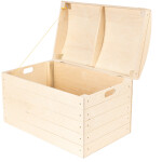 Große Holzkiste mit Deckel, Bettkiste aus Holz, 56 × 33 × 35 cm