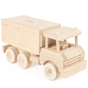 Holz-Lkw, große Sparbüchse als Spielzeugauto,...