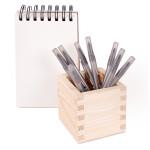 Stiftehalter aus Holz 8,5 x 8,5 x 8 cm Holzbecher Holzdose