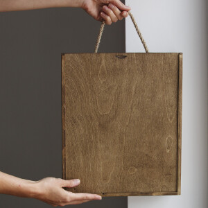 Geschenkkiste aus Holz für 3 Weinflaschen,...