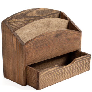 Schreibtisch Organizer mit Schublade aus Holz in Eiche...