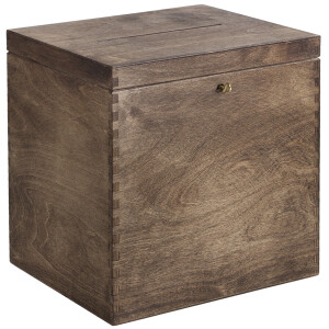 Briefbox in Eiche Dunkel, Wahlurne 17 Liter aus Holz,...