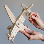 Flugzeug aus Holz, Holzspielzeug, 34 × 28 × 12 cm