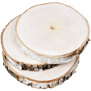 Holz Scheiben 3er-Set Baumscheiben Ø 20 - 25 cm