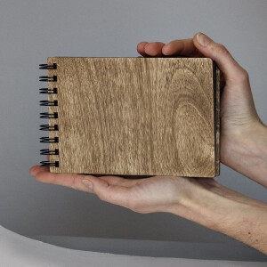 Fotoalbum aus Holz mit Ringmechanik 18 x 12 cm
