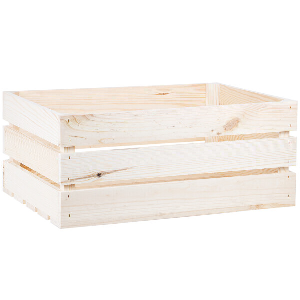 Große Obstkiste, 41 Liter, aus Holz, 54 × 38,5 × 23 cm