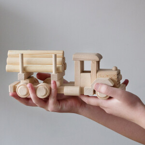 Spielzeugauto aus Holz, Holztransporter,...