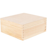 Quadratische große Holzkiste, 9,5 Liter mit Deckel, 30 × 30 × 13 cm
