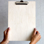 Großes Klemmbrett aus Holz, DIN A4, Clipboard mit Edelstahlklemme