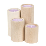 Runde Holz Teelichthalter im 4er-Set als Adventskranz