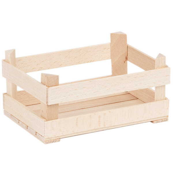 Ministiege aus Holz, 12,5 x 8,5 cm, Miniatur-Obststiege